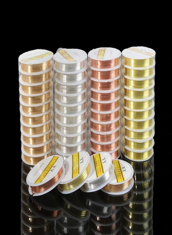 DIY Crafts Pack Of 6 Roll, 3 Color Equal Ration 0.4_MM, New 0.3/0.4/0.5/0.6/0.8/1MM Silver Gold Copper Wire Craft Beads Rope Beading Wire (Pack Of 6 Roll, 3 Color Equal Ration 0.4_MM) - Image 2